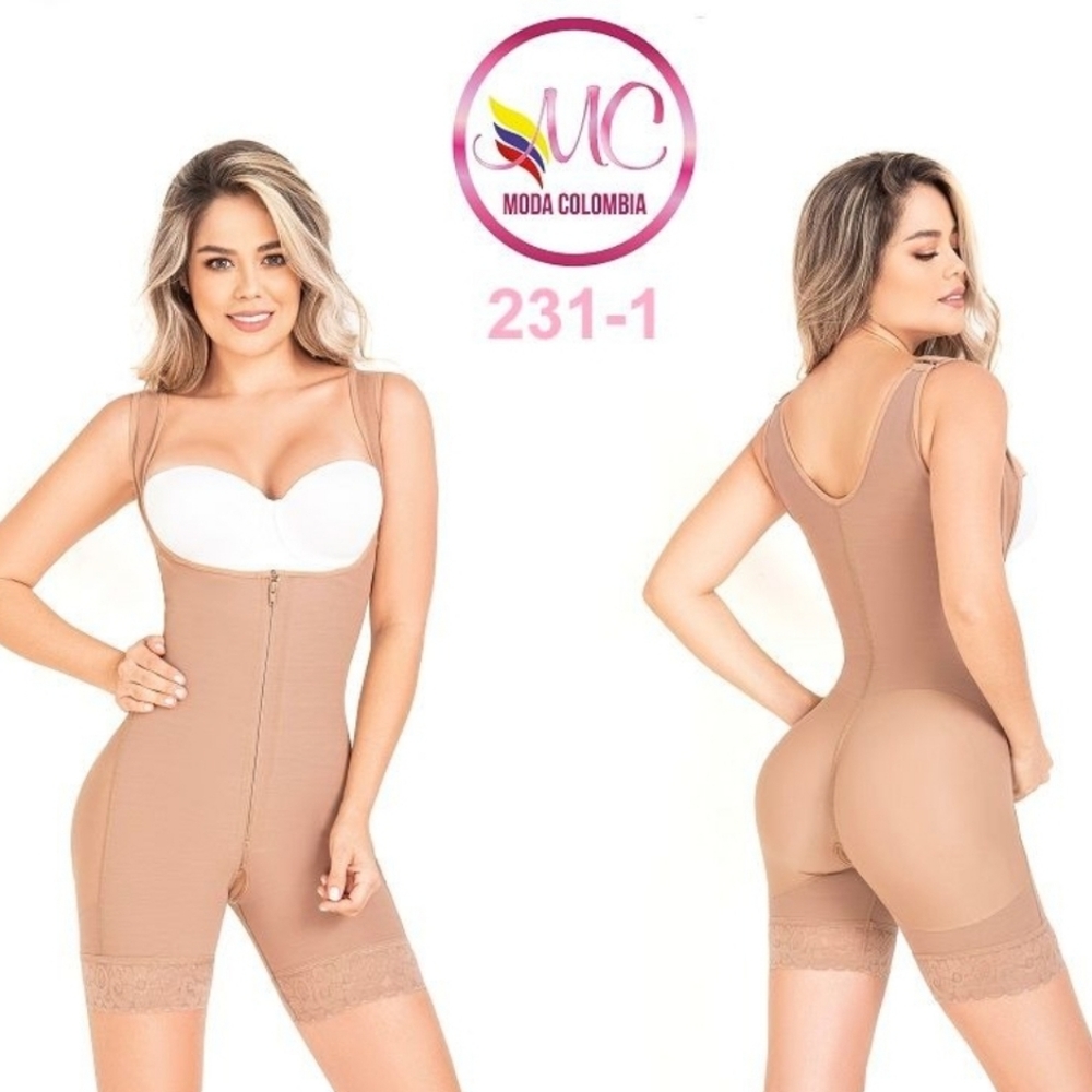 Colombian Shapewear Short Front Zipper Buttlifting
